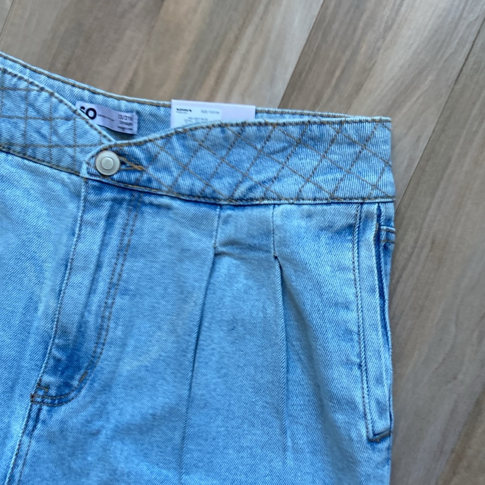 So Super high rise straight woven denim jean pant quilted design waistband 13 31 - Picture 6 of 17